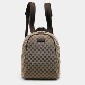 Gucci Beige GG Canvas Backpack