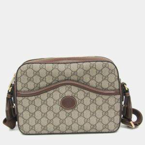 Gucci Beige/Brown GG Supreme Interlocking Shoulder Bag
