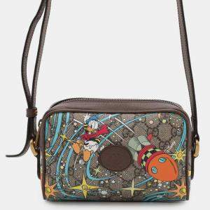 Gucci Disney Gg Supreme Shoulder Bag Donald Duck Beige/Brown Pvc Leather