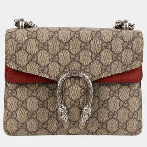 Gucci Beige Canvas and Suede Dionysus Mini Chain Shoulder Bag