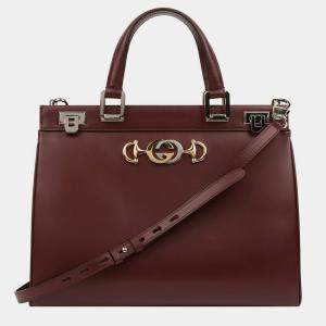 Gucci Burgundy Leather Medium Zumi Tote