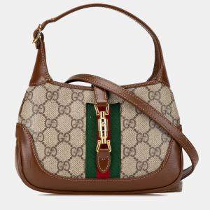 Gucci Brown Canvas Mini GG Supreme Jackie 1961 Crossbody Bag
