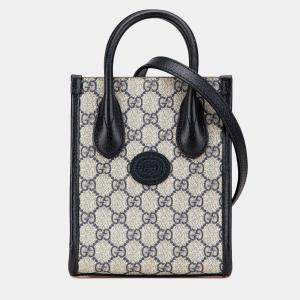 Gucci Brown GG Supreme Canvas Interlocking Satchel
