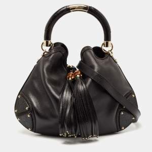 Gucci Black Guccissima Leather Babouska Indy Hobo