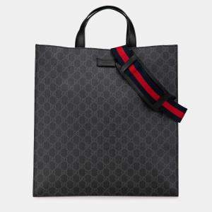 Gucci Black GG Supreme Convertible Soft Tote Bag