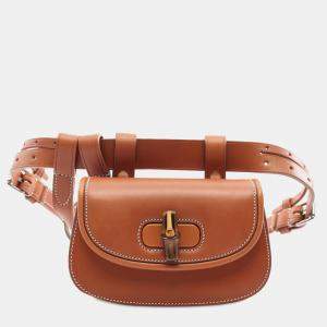 Gucci Brown Leather Mini Bamboo 1947 Belt Bag