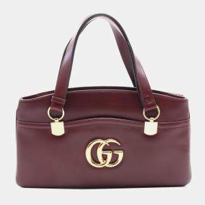 Gucci Burgundy Large Leather Arli Shoulder Bag