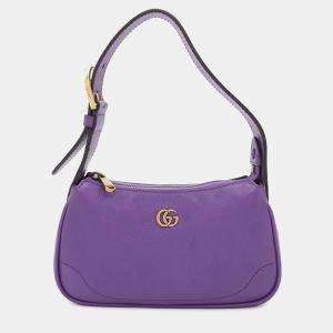 Gucci Purple Leather GG Marmont Aphrodite Shoulder Bag