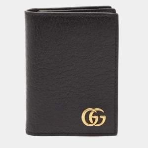 Gucci Black Leather GG Marmont Card Holder