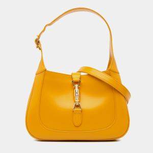 Gucci Yellow Calfskin Jackie 1961 Small Crossbody Bag