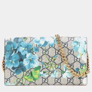 Gucci Multicolor GG Supreme Blooms Wallet on Chain