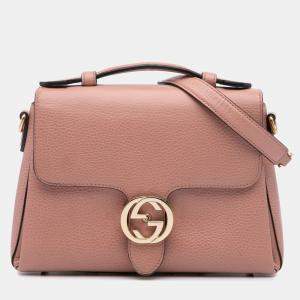 Gucci Pink Small Dollar Leather Interlocking G Satchel