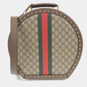 Gucci Neutrals GG Supreme Small Savoy Hat Case