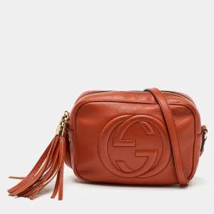 Gucci Orange Leather Small Soho Disco Crossbody Bag