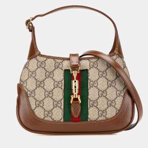 Gucci Brown Mini GG Supreme Jackie 1961 Crossbody Bag