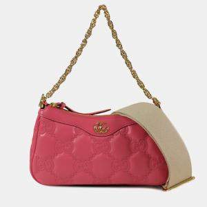 Gucci Red Small GG Matelasse Shoulder Bag