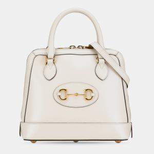 Gucci Cream Small Leather Horsebit 1955 Satchel