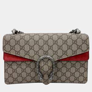 Gucci Beige Coated Canvas  Dionysus Chain Shoulder Bag