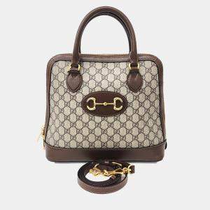 Gucci Fabric 1955 Horsebit Medium Top Handle Bag