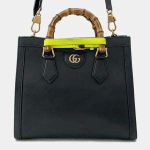 Gucci Black Leather Diana Handbag 