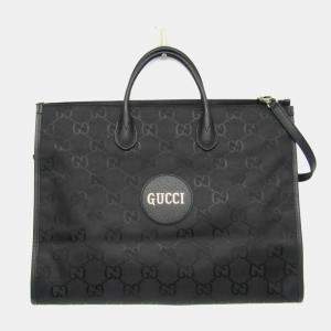 Gucci Off The Grid GG Nylon Canvas Leather Handbag Black