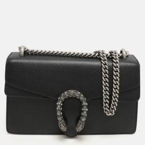 Gucci Black Leather Small Dionysus Shoulder Bag