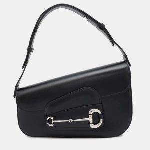 Gucci Horsebit 1955 Shoulder Bag Black Leather Size Small