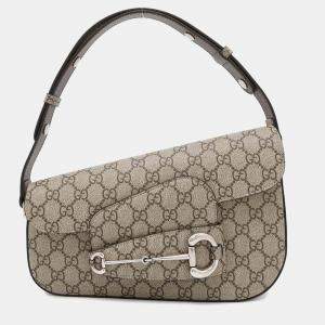 Gucci Horsebit 1955 Gg Supreme Shoulder Bag Beige Gg Supremecanvas Leather
