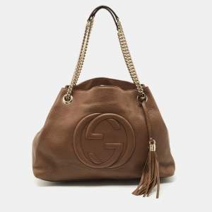 Gucci Brown Leather Medium Soho Chain Shoulder Bag