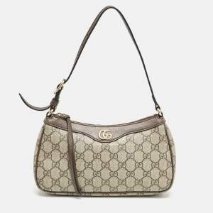 Gucci Beige/Brown GG Supreme Canvas Small Ophidia Bag