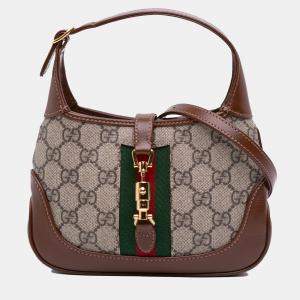 Gucci Brown Mini GG Supreme Jackie 1961 Crossbody