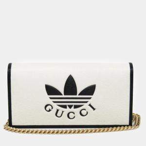 Gucci Black, Off White Leather Adidas Wallet on Chain 