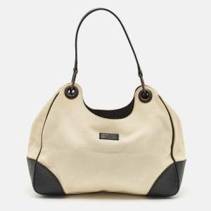 Gucci Black/White Canvas and Guccissima Leather Colbert Shoulder Bag
