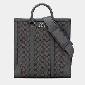 Gucci Grey Medium GG Supreme Ophidia Satchel