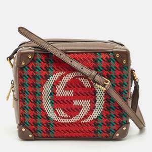 Gucci Multicolor Leather and Tweed Trunk Case Bag