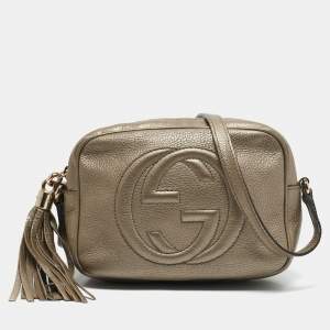 Gucci Metallic Leather Soho Disco Camera Crossbody Bag