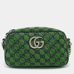 Gucci Green Fabric Marmont Crossbody Bag