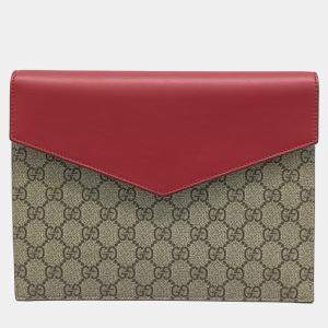 Gucci Beige Red PVC Clutch