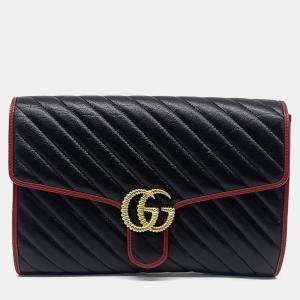 Gucci Black Leather Marmont Clutch