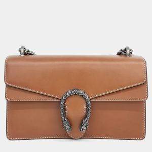 Gucci Brown Leather Dionysus Chain Shoulder Bag