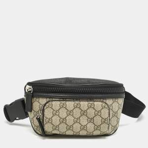 Gucci Beige/Black GG Supreme Canvas Belt Bag