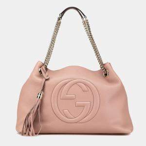 Gucci Pink Medium Leather Soho Chain Tote
