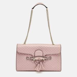 Gucci Pink Microguccissima Leather Medium Emily Chain Shoulder Bag