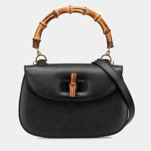 Gucci Black Calfskin Bamboo Night