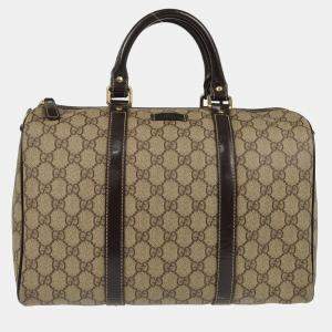 Gucci Gray Brown GG Supreme Duffle Bag
