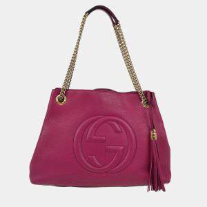 Gucci Pink Purple Soho Tote Handbag