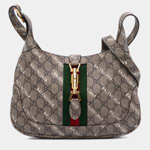 Gucci Balenciaga Brown The Hacker Project Small GG Supreme Web Jackie 1961