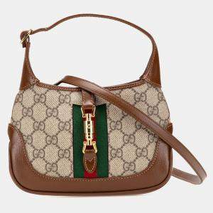 Gucci Beige Brown Mini GG Supreme Jackie 1961 Crossbody