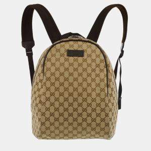 Gucci Beige GG Canvas Backpack