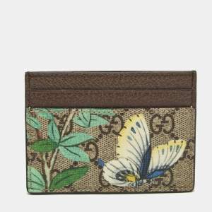 Gucci Multicolor Tian GG Supreme Canvas and Leather Card Holder